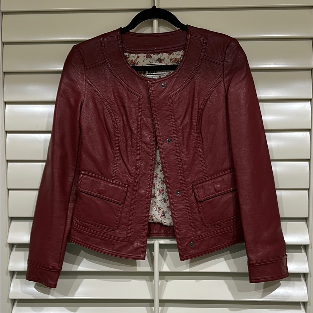 Kut from the Kloth Red Faux Leather Jacket Size S